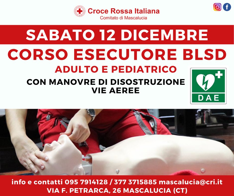 CriMascalucia's tweet photo. 𝗖𝗢𝗥𝗦𝗢 𝗙𝗨𝗟𝗟-𝗗 𝗣𝗘𝗥 𝗟𝗔 𝗣𝗢𝗣𝗢𝗟𝗔𝗭𝗜𝗢𝗡𝗘
Per iscrizioni e informazioni
📞095 7914128 / 377 3715885
📧mascalucia@cri.it
#CroceRossa #CriMascalucia #unitaliacheaiuta https://t.co/4F5aLmr9uv