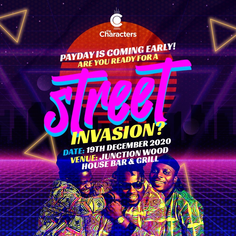thecharactersgh's tweet photo. It's official! We're taking it to the streets. Don't miss our end of year jam at the Junction Woodhouse Bar and Grill, Osu, Lokko Street. Great food... Good company... Awesome music by yours truly😎.
Tag a friend to tell a friend!

#paydaylivejam 
#PayDayLive 
#thecharactersband https://t.co/AyTvmpGQqX