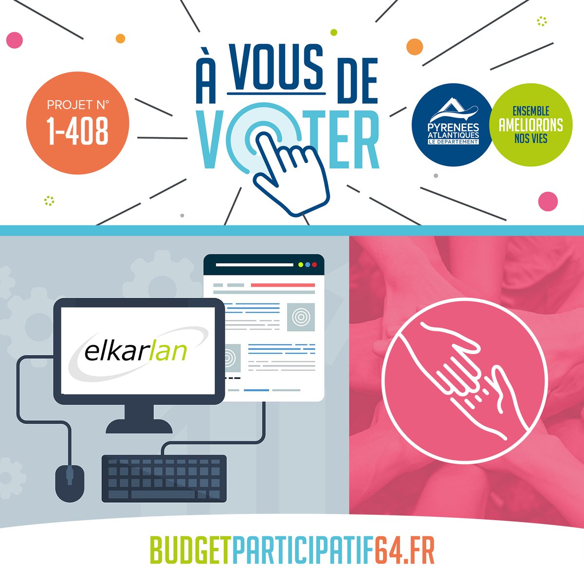 En 2015, HERRIKOA donnait naissance à ELKARLAN pour promouvoir l'épargne solidaire au service de la création en Pays basque.
Dès aujourd’hui, rdv sur budgetparticipatif64.fr et votez pour le projet Elkarlan !

👉 En savoir plus bit.ly/3ohOuj1
#Budgetparticipatif64