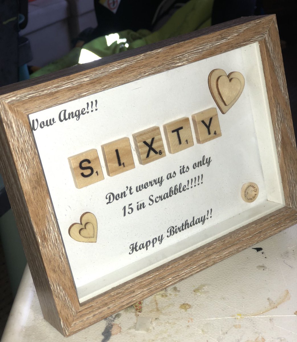 Today we are showing off our personalised scrabble box frames made by <a href="/crafts_mc/">JMcCrafts</a> . These are available all year round and they make a great milestone birthday #birthday #sixty #scrabble #peraonalised <a href="/JulieMcAdam35/">Julie McAdam</a>