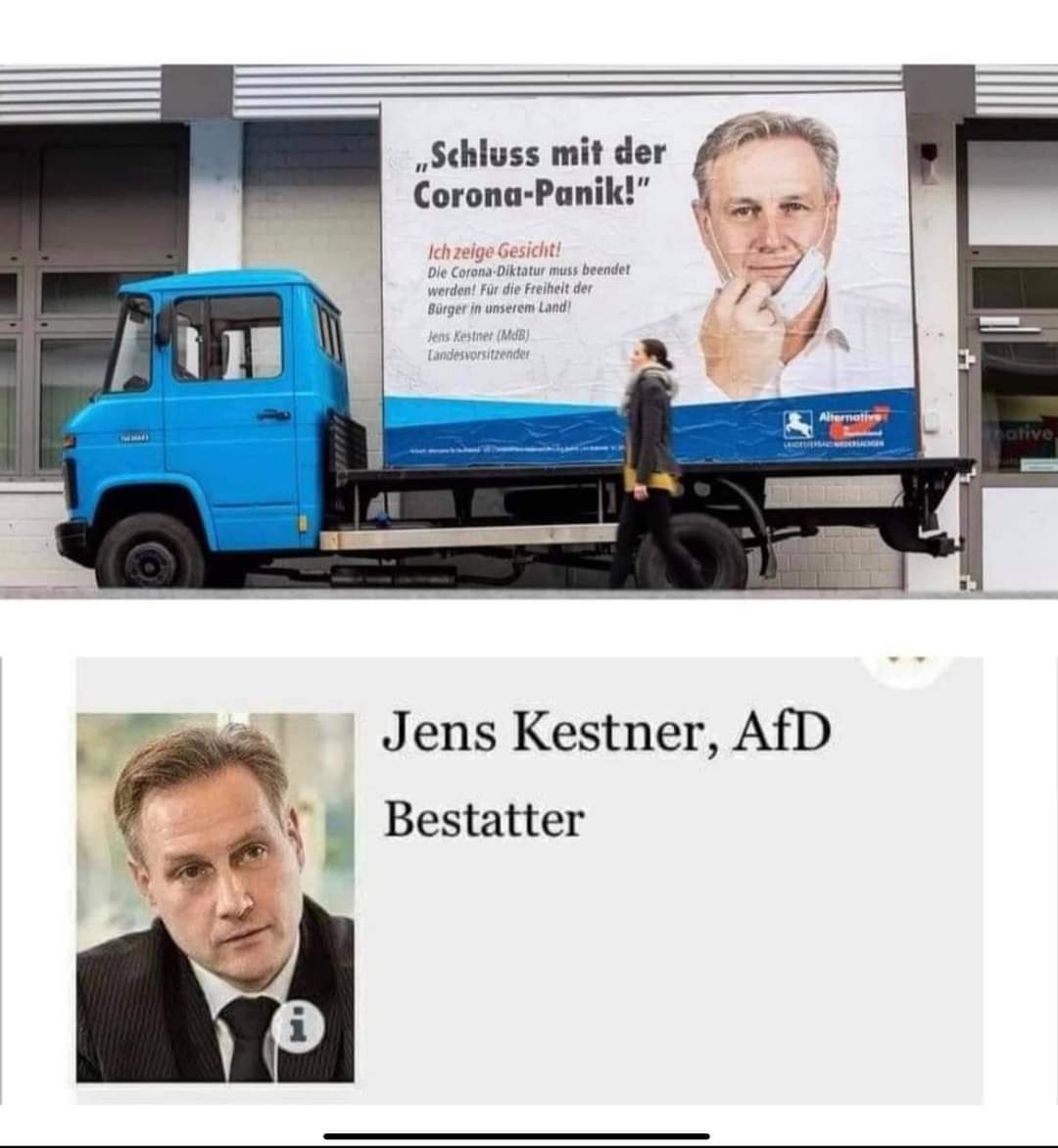 Die AfD will mit ihrer Pro-Ansteckungspolitik halt einfach Arbeitsplätze sichern.