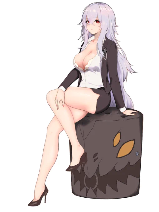スーツ似合うとおもてグラーフさん、黒ストは忘れた。
#アズールレーン #イラスト 