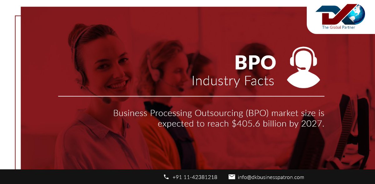 patronbusiness's tweet photo. Business Processing Outsourcing (#BPO) market size is expected to reach $405.6 billion by 2027.
.
.
#ChooseOutsourcing #OutsourcingFacts #outsourcing #businessstrategy #businesstactics #bposervices #outsourcingtoday #outsourceIndia #callcenter #outsourceUK #lpo #legalservices https://t.co/reaRWmlqx8