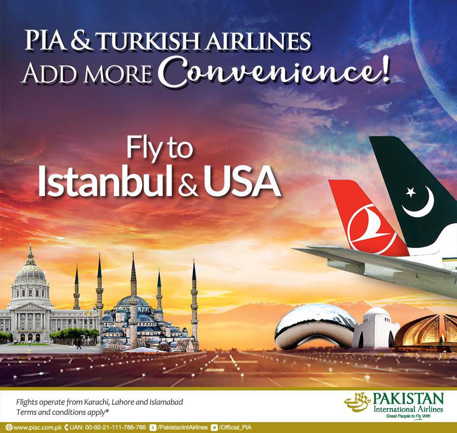 Official_PIA's tweet photo. Enjoy more destinations with PIA and Turkish Airlines
Call Now
#PIA #PIACares #GreatPeopleToFlyWith https://t.co/bsSYAGB71d