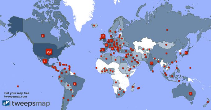 My followers are in USA(29%), UK.(13%)... Get your map too: https://t.co/FuPeQXXynK https://t.co/psQ