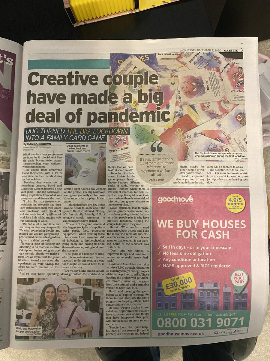 PorthosGames's tweet photo. We made it to page 3 of the local paper. Back the project now before it’s too late. 
https://t.co/aK0JaLLzsK https://t.co/XLIe3cMJ1k