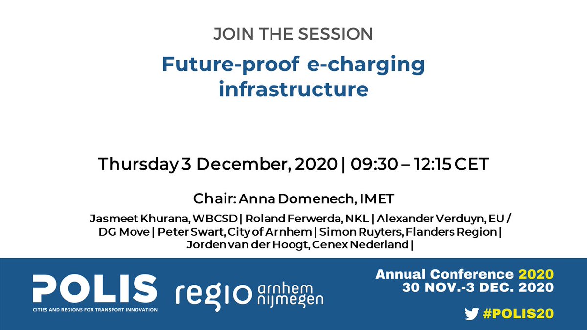 Our team member Jorden van der Hoogt will speak at the #Polis20 conference at the 'Future-proof e-charging infrastructure' session that just started! He will present the lessons learned in procuring smart charging technologies during the #SEEV4City project.

#V2X #Smartcharging