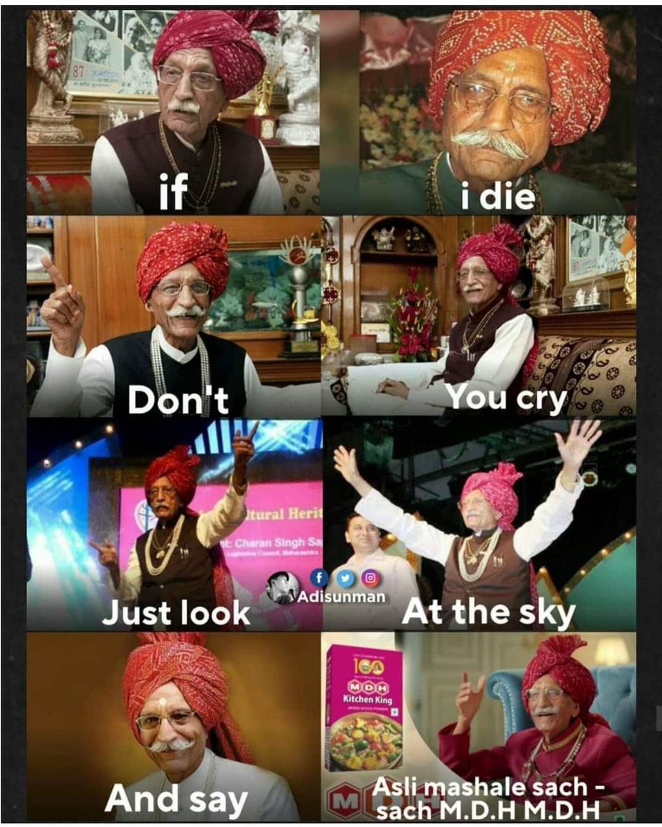 indian_armada's tweet photo. Asli Masale Sach Sach... #mdhmasala

#RIPMD https://t.co/rXRKCvvkq0