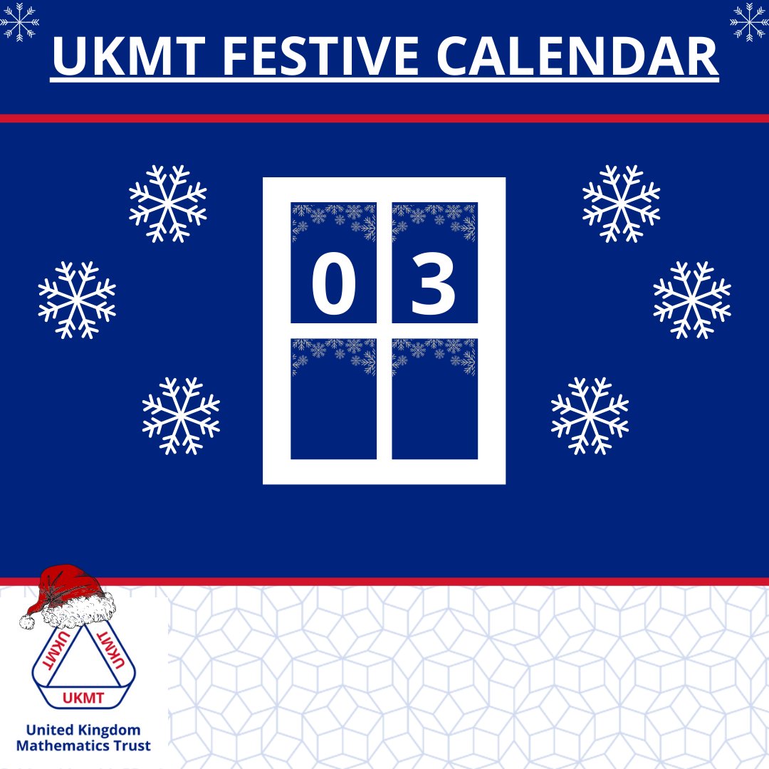 UKMathsTrust's tweet photo. UKMT Festive Calendar - Day Three. 👵

#UKMT #UKMathsTrust #FestiveCalendar #MathsProblems https://t.co/OPsVbtifGW