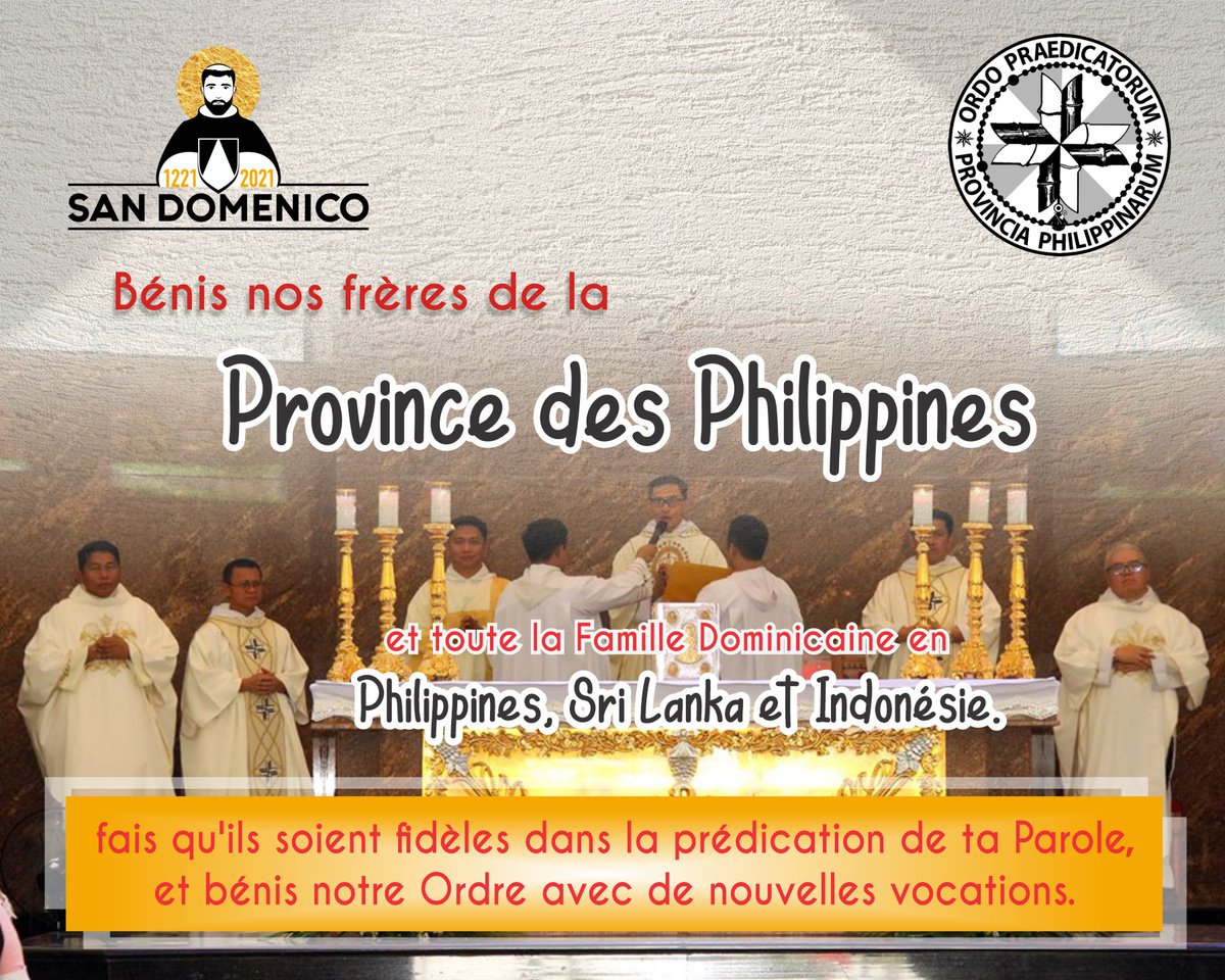 Dominican_Order's tweet photo. 03 de Dic. Nuestra oración de hoy es por:
La Provincia de Filipinas / Filipinas, Sri Lanka e Indonesia.
#ordopraedicatorum #curiaop #ordredesprechêurs #ordendepredicadores #frailesdominicos #blackfriars #dominicannuns #dominicansister #orderofpreachers #hermanasdominicas https://t.co/R2ZnYzRq1A