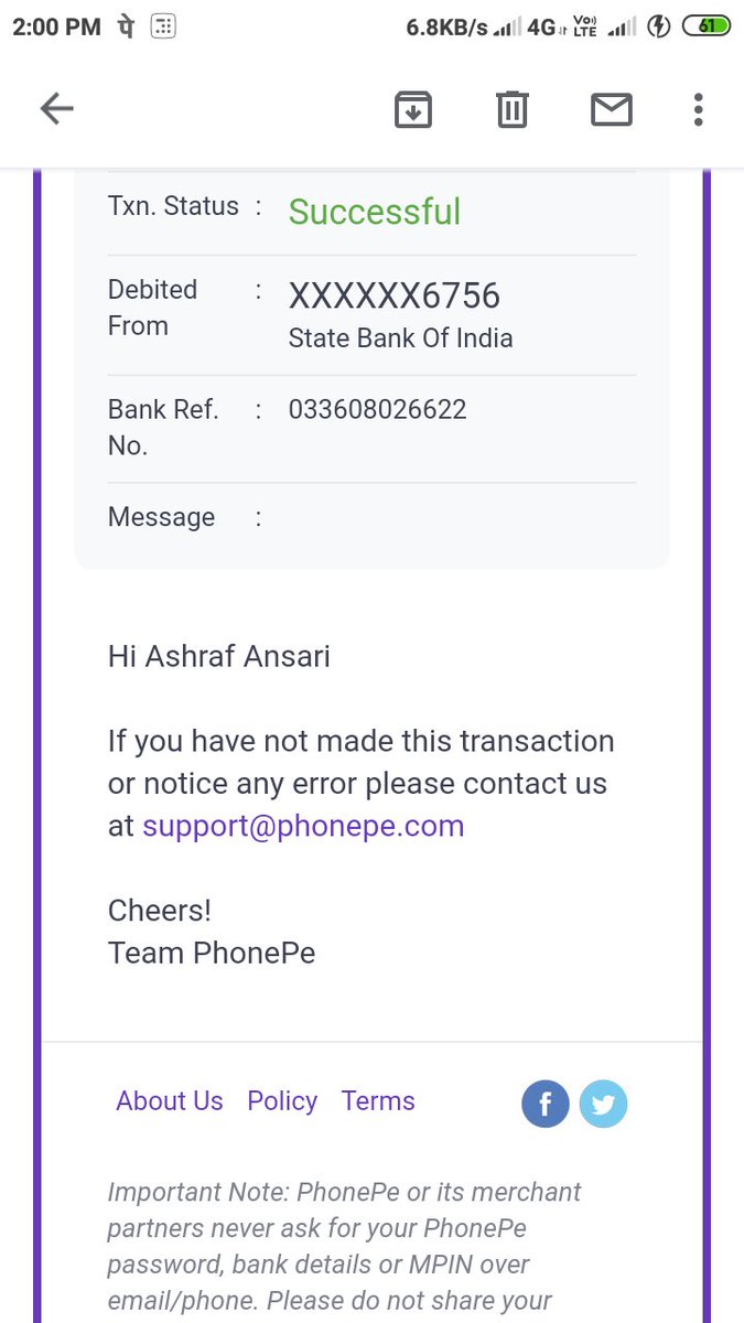 aansari_32's tweet photo. I used @PhonePe_ for @BMTC_BENGALURU Daily Bus Pass, tranjection got pending after 2 day's got successful, even I did got pass becouse of payment pending. Please refund my money @BMTC_BENGALURU https://t.co/gbwkhtlvp5