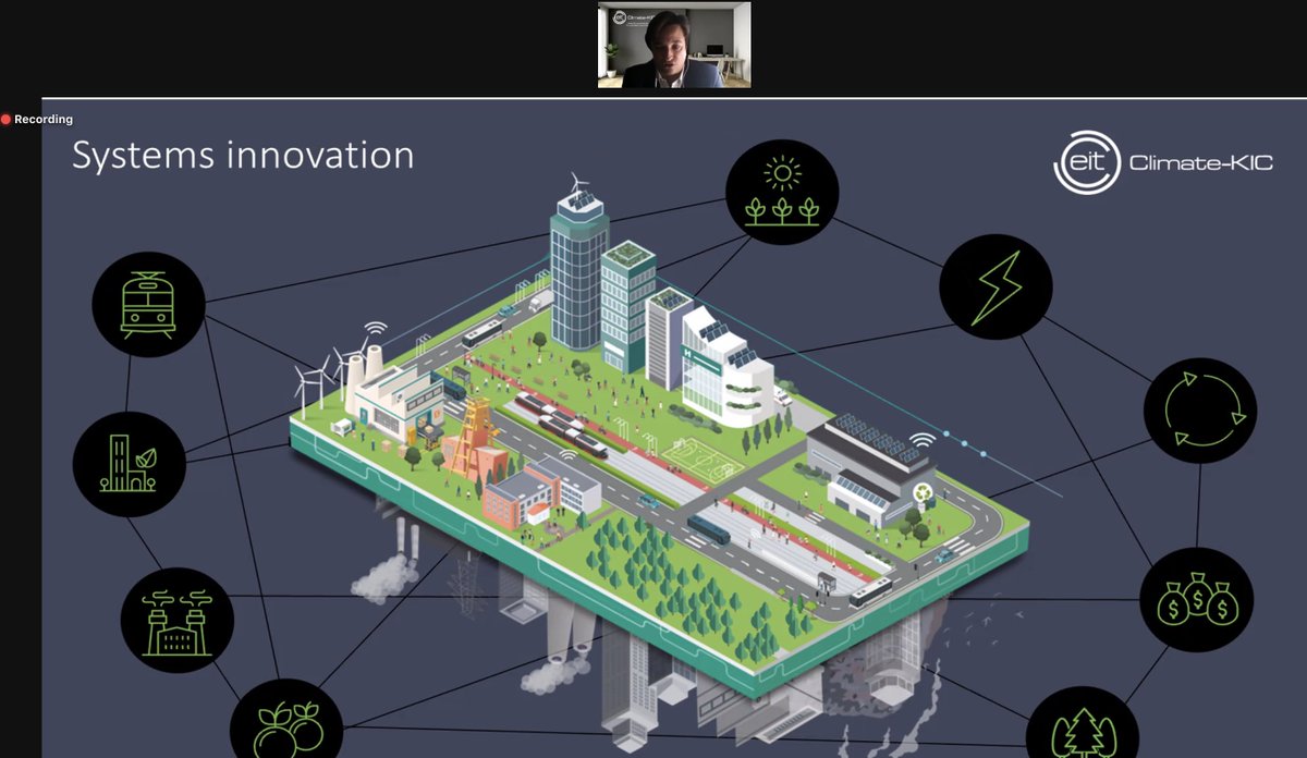 ClimateKICspain's tweet image. @Ignacio_CKIC presenta los #DeepDemonstration como estrategia de @EITeu @ClimateKIC para abordar el cambio climático a través de la innovación de todos los sistemas, mediante una cartera de proyectos transversales, en el webinar de @Forinvest sobre finanzas sostenibles.