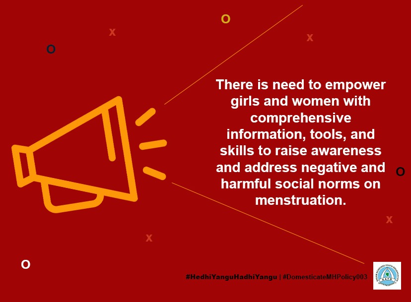 We need to empower girls and with comprehensive to address negative norms on menstruation #HedhiYanguHadhiYangu  #DomesticateMHpolicy003