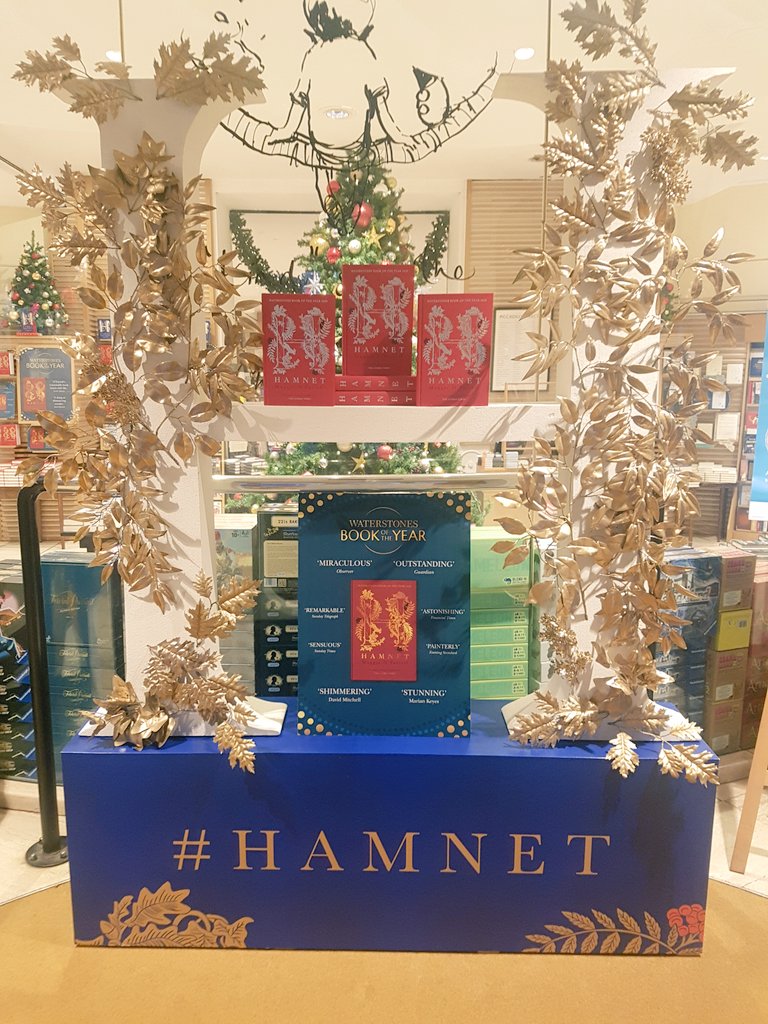 WaterstonesPicc's tweet photo. H is for Hamnet. Our wonderful #BookOfTheYear taking centre stage at our front door. 
@TinderPress @headlinepg https://t.co/Z8nLcKp2W6
