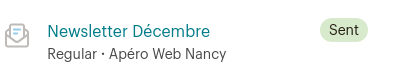 AperoWebNancy's tweet photo. 📰 Newsletter envoyée suite à l'annonce de l'Apéro Web de décembre !
Vous n'êtes pas encore inscrit ? Par ici: https://t.co/T1QWuEXOaP
#AperoWebNancy https://t.co/Wy7jkogIgZ