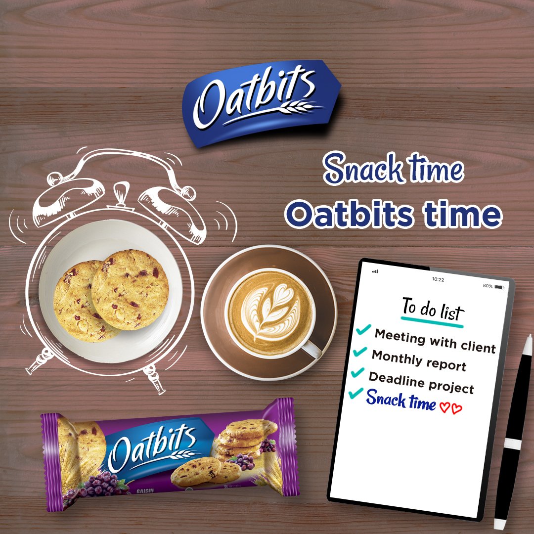 Lapar disaat bekerja? Luangkan waktu untuk istirahat &amp; siapkan camilan sehat seperti Oatbits Raisin ini.Biskuit yang terbuat dari Oat yg kaya serat ini membuat kalian kenyang lebih lama! Jd kalian terbebas dari rasa lapar &amp; perfoma kerja kalian tidak terganggu
#everydayishealthy