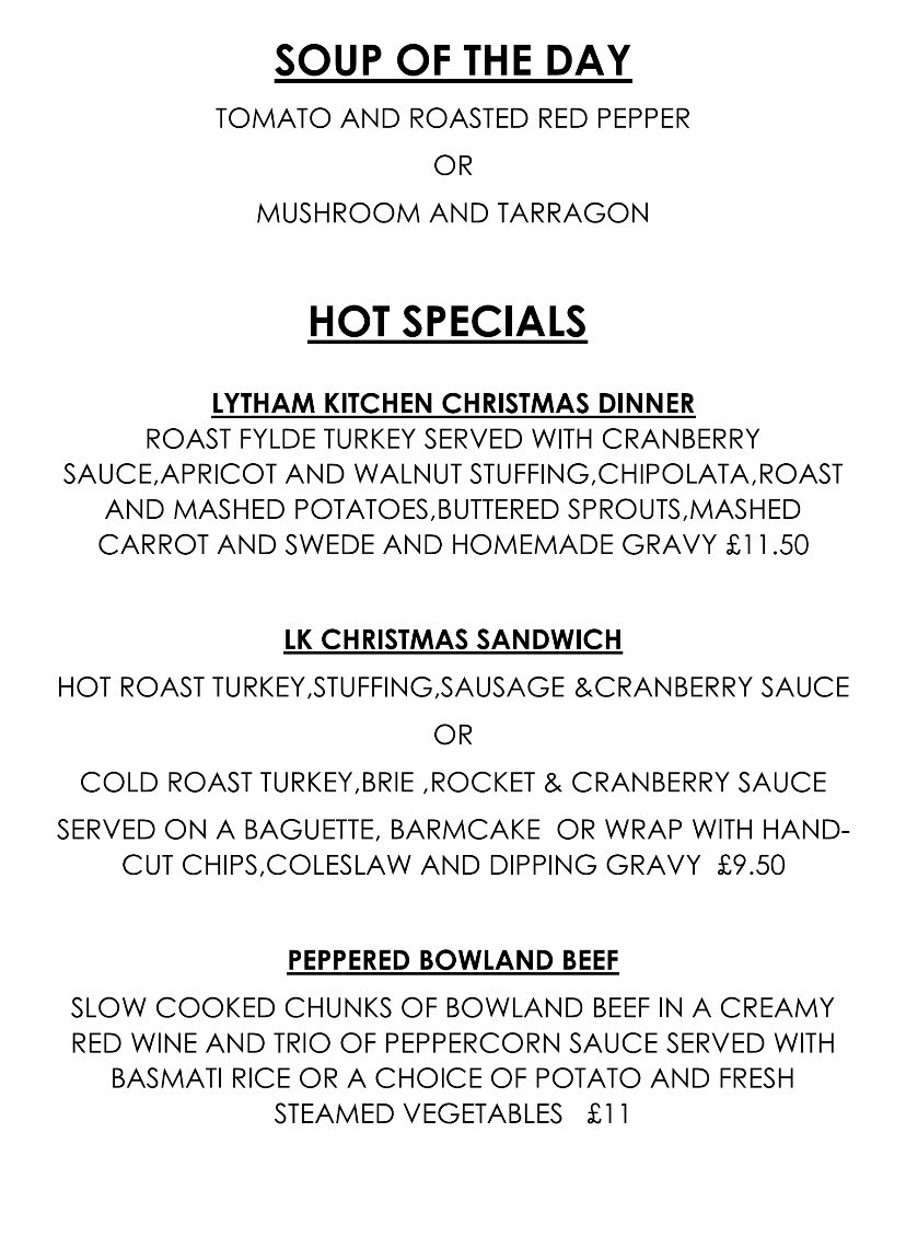 Here are today’s specials