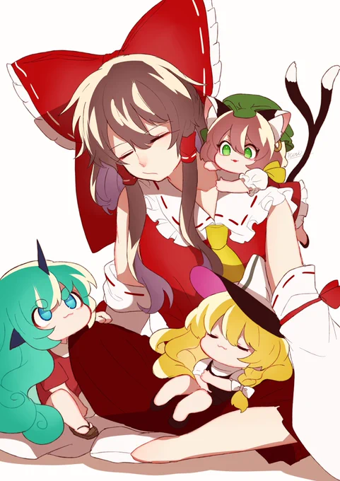 博麗霊夢とちっちゃな子たち 