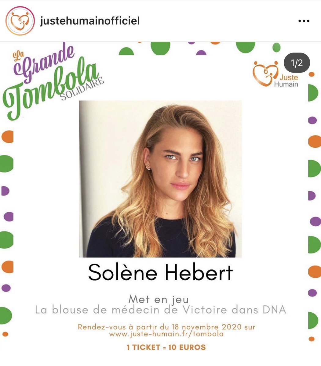 Solène Hebert participe à la tombola <a href="/JusteHumain1/">Juste Humain</a> 🧡
<a href="/Alizee1602/">Alizée Fan de serie Charmed DNA PLL Mistresses</a> <a href="/DNA_TF1/">DNA_TF1</a> <a href="/DNA_Fan_TF1/">Fan Demain Nous Appartient 😍</a> 
#tombola #association #justehumain #dna