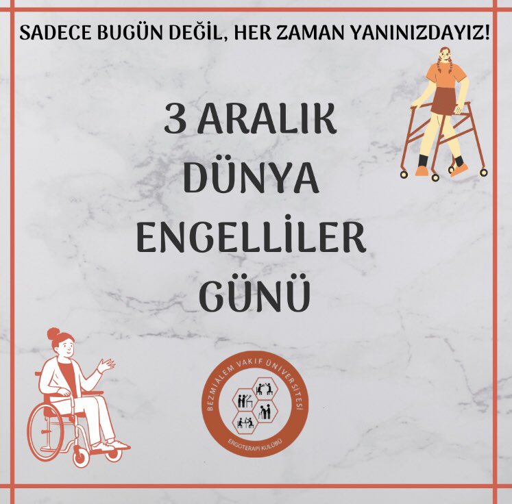 3 Aralık Dünya Engelliler Farkındalık Günü 🧑🏼‍🦯👩🏼‍🦯👩🏼‍🦼👩🏻‍🦽🦮🦻#ergoterapi #bvuergoterapikulübü #3AralikDunyaEngellilerGunu