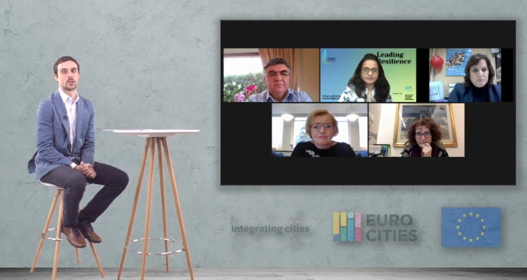 IntegratingCTs's tweet photo. Crisis cannot interfere with rights! Join experts on equality guaranteed by cities live 👉https://t.co/v8wogpxVlJ
Adem Kumcu of @UNITEE_Europe, European Commission’s @nooranila, Carmelina Labruzzo from @comunedicesena, @g_civico from @CEV, and Vantaa mayor @RitvaViljanen https://t.co/h2xLuvj6e5