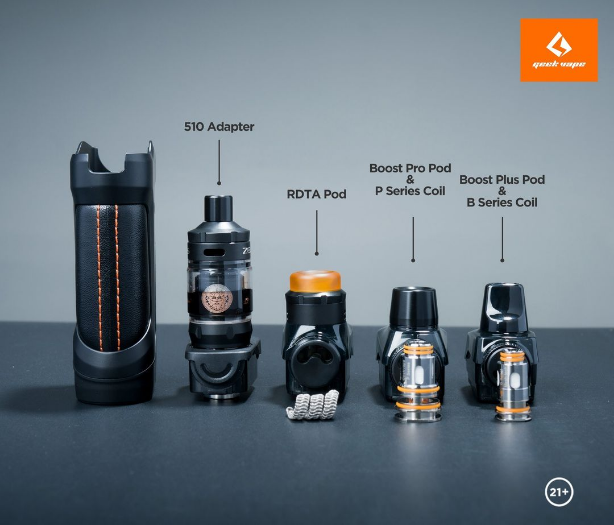 Aegis Boost Pro, Which one would you like to try first?❤️❤️❤️⁣⁣⁣ A: 510  Adapter⁣⁣⁣ B: RDTA⁣⁣⁣ C: Boost Pro Pod⁣⁣⁣ D: Boost Plus Pod⁣⁣⁣ Warning: You  must be of legal age to
