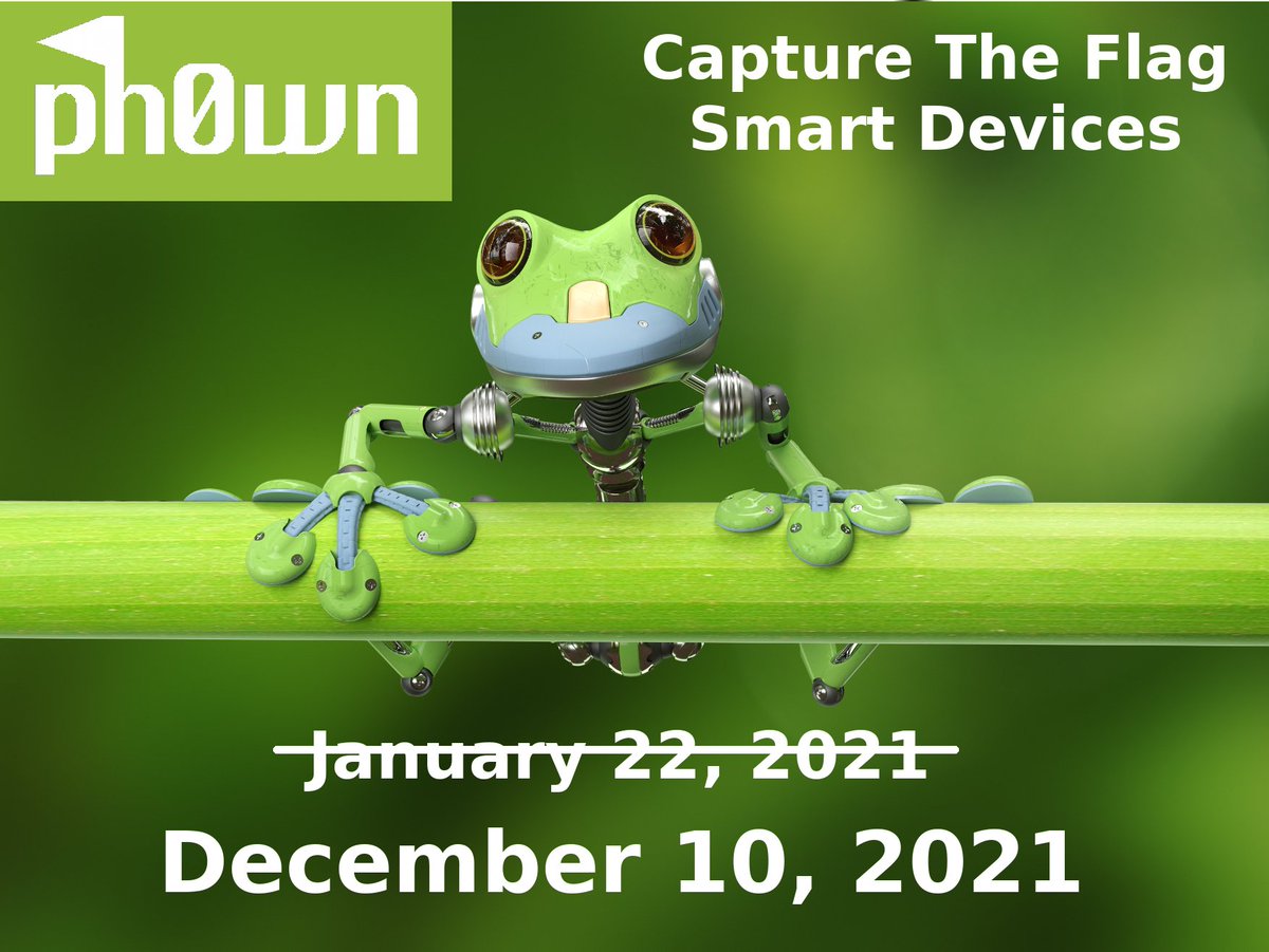 ph0wn (@ph0wn) on Twitter photo Save your date for *December 10, 2021* !
We can tell you it will be worth it. We have already started working on new ideas, you will like them :)
We thank all our early sponsors for supporting us during those difficult times: <a href="/yeswehack/">YesWeHack ⠵</a>, <a href="/NXP/">NXP</a>, Mataru and <a href="/hardwear_io/">hardwear.io</a> 3/3 Save your date for *December 10, 2021* !
We can tell you it will be worth it. We have already started working on new ideas, you will like them :)
We thank all our early sponsors for supporting us during those difficult times: <a href="/yeswehack/">YesWeHack ⠵</a>, <a href="/NXP/">NXP</a>, Mataru and <a href="/hardwear_io/">hardwear.io</a> 3/3