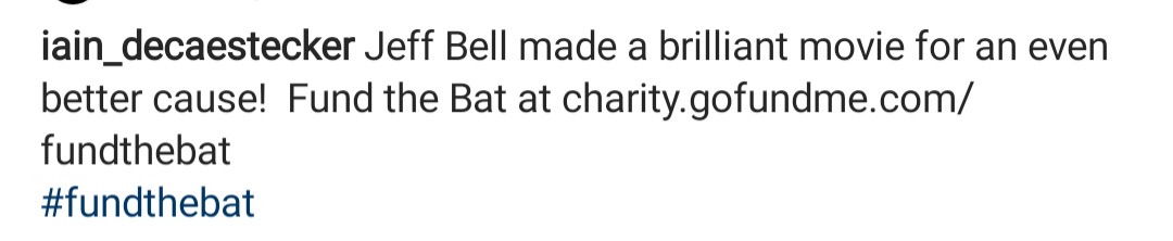 iaindcnews's tweet photo. Its a miracle! Iain finally posted on Instagram after 2 years and for a very good cause. 🙌 #FundtheBat https://t.co/a4VrzfGiYS https://t.co/i1vNkcDKpf