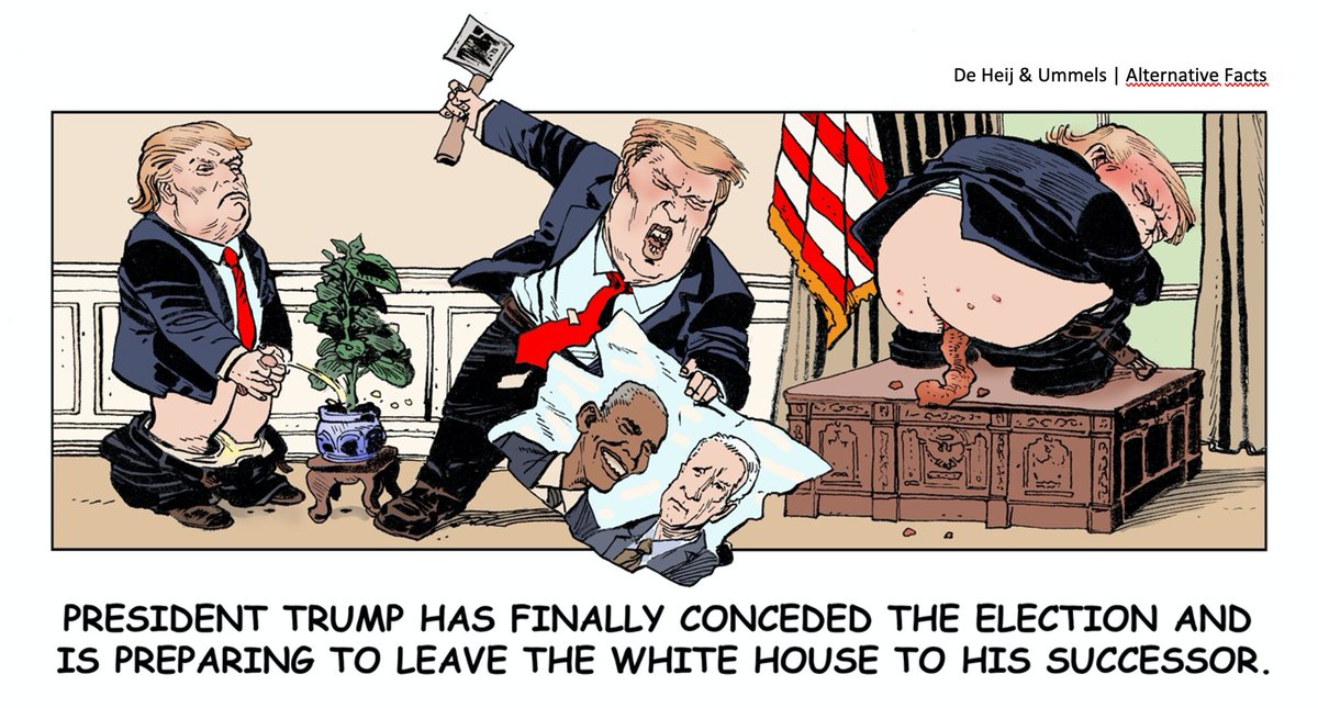 NoelUmmels's tweet image. As @byamberphillips wrote in her TWP newsletter: 'Trump tries to burn down democratic institutions on his way out of office.' This cartoon is a metaphore for that. Might be a bit vulgar, but attempting a coup is much worse than that.