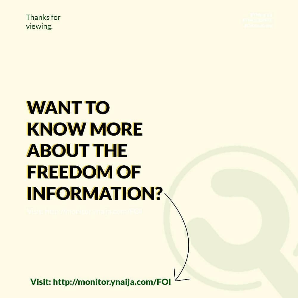 ymonitorng's tweet photo. What happens after you have made your #FOIRequest?
(5) things that usually would happen:
1) Information is provided
2) The institution might extend
3) The institution might transfer to another
4) Part of the information may be disclosed
5) Request is rejected
_
#YMonitorFOI https://t.co/OoOvUsBWFd