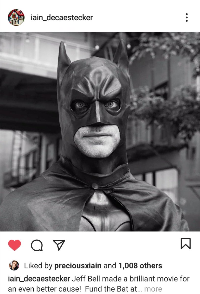 DeCaesteckerFan's tweet photo. Only a good cause can get Iain out of his cave. 😉💛 #FundtheBat https://t.co/GUZz23vVmP