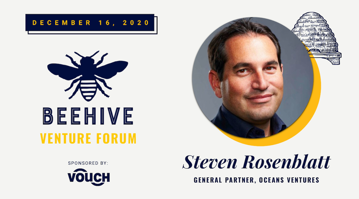 BeehiveVC_'s tweet image. We&apos;re thrilled to have @stevenjr76, co-Founder and GP of @oceansventures join us for December&apos;s Beehive Venture Forum. Register here: bit.ly/BVF003