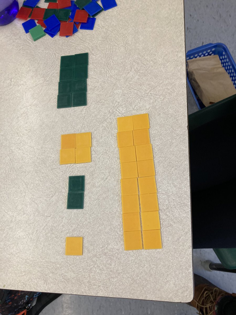MsPearlOCDSB's tweet photo. Grade 4/5 students are working on grieving patterns! Can you guess the pattern rule! @Tornadohowl #mathisfun #mathup #handsolearning https://t.co/zVyt86wa6O