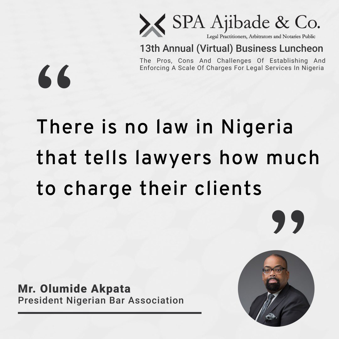SPA_Ajibade's tweet photo. #ABL2020Nuggets 

"There is no law in Nigeria that tells lawyers how much to charge their clients" - Mr Olumide Akpata, SAN

#ABL2020 #SPAACOABL https://t.co/WeceVfs5LD