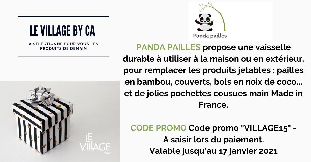 🎁 1 JOUR – 1 STARTUP – 1 CADEAU
Grace à PANDA PAILLES nous pouvons offrir un cadeau éthique écologique et original 😉
👉 Allez vite voir leur site lnkd.in/gnFbEsM
Vous pouvez également retrouver PANDA PAILLES sur notre page "marché de noël" lnkd.in/dAcVweP 🎄