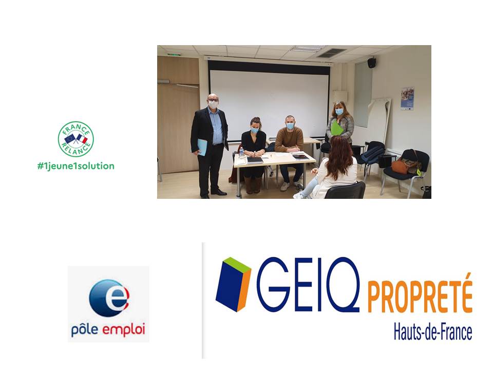 BoucauxLaurent's tweet photo. En présence de Mme Garcia, Sous-Préfete d'Amiens  
 opération #1jeune1solution à l'agence #poleemploiAmiensDury  avec le GEIQ Propreté, #Recrutement dans le Nettoyage de locaux  en Contrat CDI et Contrat Professionnalisation  😷 #Tousmobilisés 👍👍 https://t.co/sZLSSHxIs5