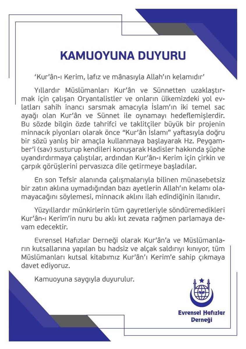 EHADBOLU's tweet photo. *KUR'AN-I KERİM'E HİZMET ŞEREFTİR*@EHADBOLU @valiahmetumit @aliozdemirgsb @ehadgm_kadinlar https://t.co/aiNV9UpPav