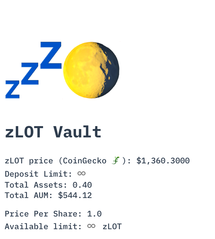 saltyfacu's tweet photo. Testing the zLOT vault 🏦

If you have 1 YFI you can ape in right away.

If not, you can 💰 Bribe the Bouncer and join party also

https://t.co/K7dDceRbwh

h/t @Macarse https://t.co/b1zyWuSoC7