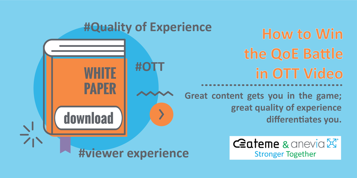 What three things do you need to ensure high-quality video delivered smoothly and quickly?
Great encoders
A great CDN
And… can you guess the 3rd one?
Find out in our latest whitepaper: How to Win the QoE Battle in OTT Video.
rb.gy/ii0jk8
#OTT #QoE #QualityofExperience