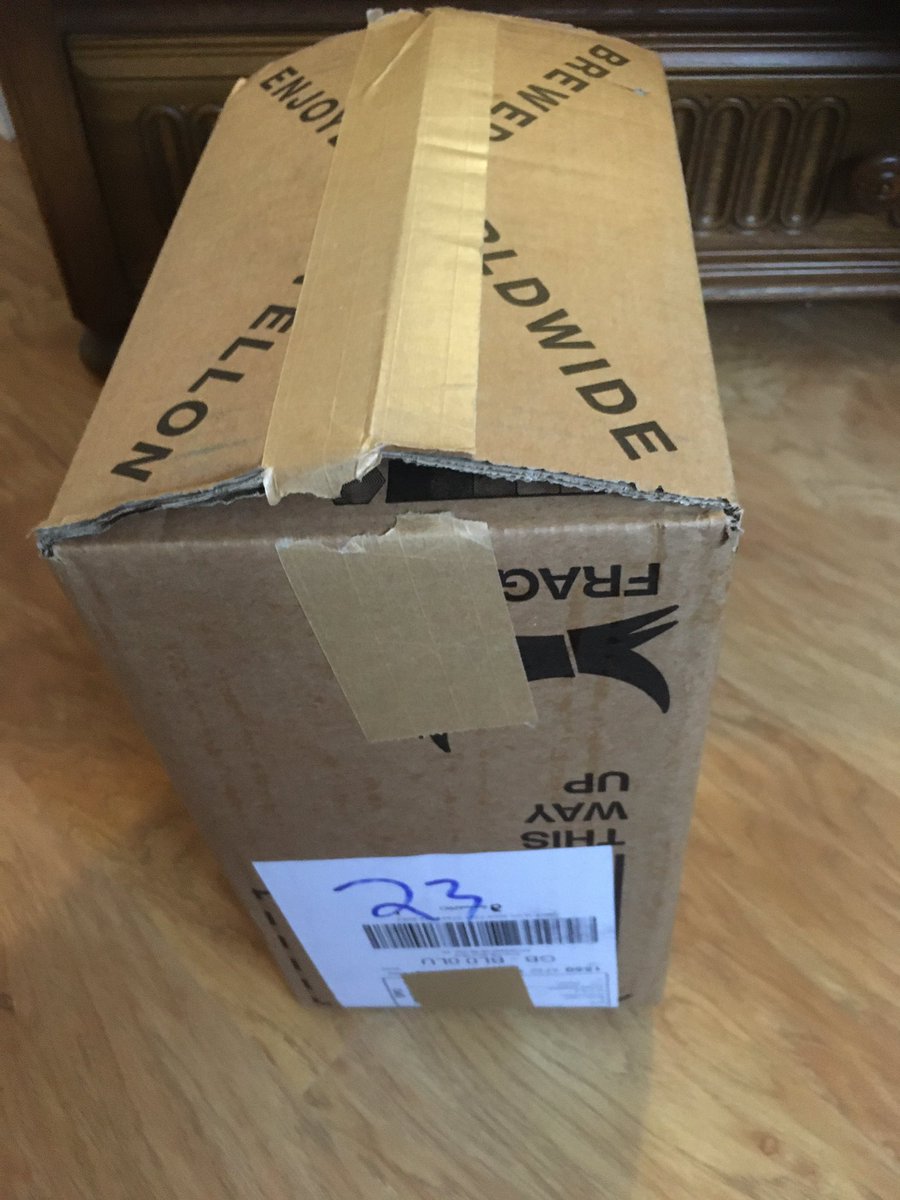 OTforKidsKate's tweet photo. @BrewDog just revived my 12 pack punk IPA. (Golden camp competition). The box has been tampered with. Joke https://t.co/IrrGNNBYzL