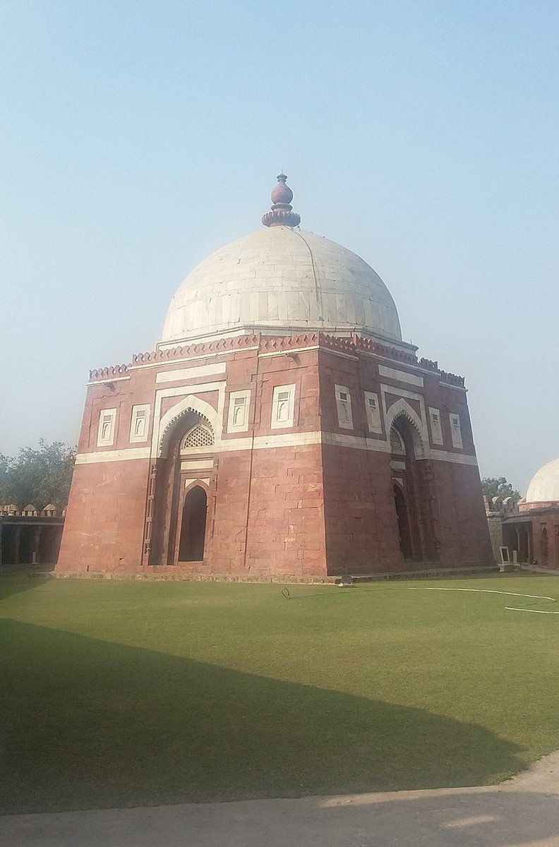 When the Tughlaqs went from being the governors of Multan to the Kings of Delhi they took the architecture with them.One of the most prominent feature of all Tughlaq architecture is the sloping wall which was first seen in Multan.