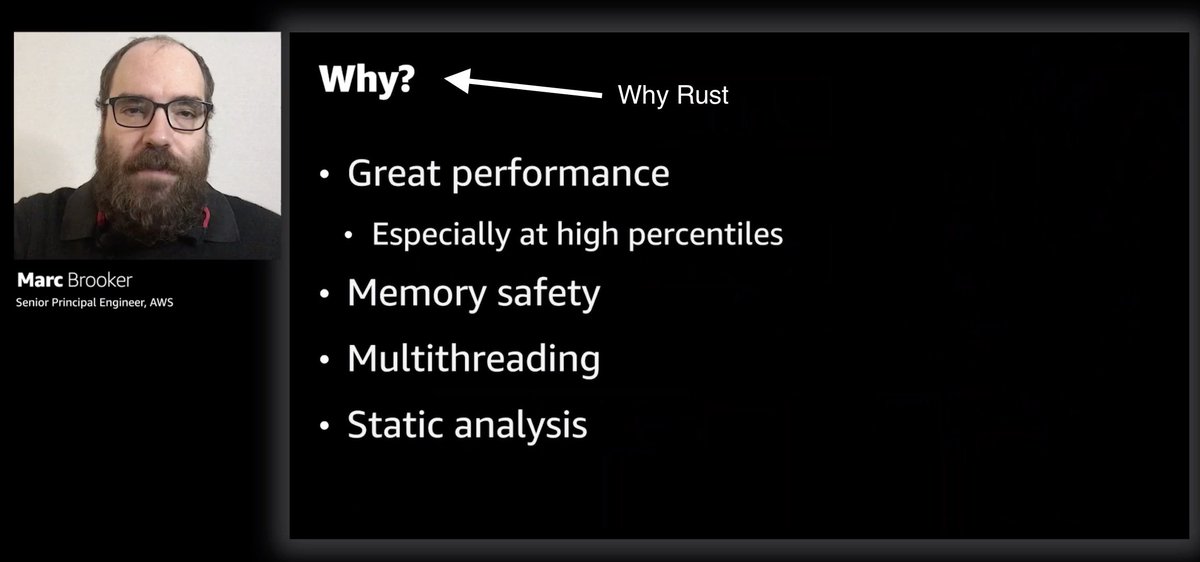 Nice shout out to some of the benefits of Rust - no GC (good for p99+ percentile latency), memory safety with its ownership system  https://theburningmonk.com/2015/05/rust-memory-safety-without-gc great support for multi-threading (which still works with the ownership system)