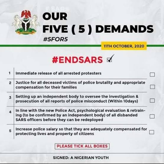 ayosogunro's tweet photo. In short, the govt will end up not doing any of the 5 #EndSARS requests. So much for the "Come to the table" advice.

Look, the Nigerian govt doesn't understand politeness. But it understands protests and civil disobedience. That must be our language. https://t.co/BcFnok2DsB