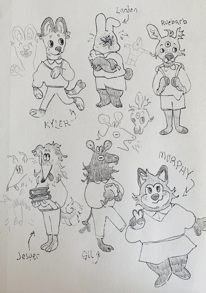 doodle of school kids, some new some old 
