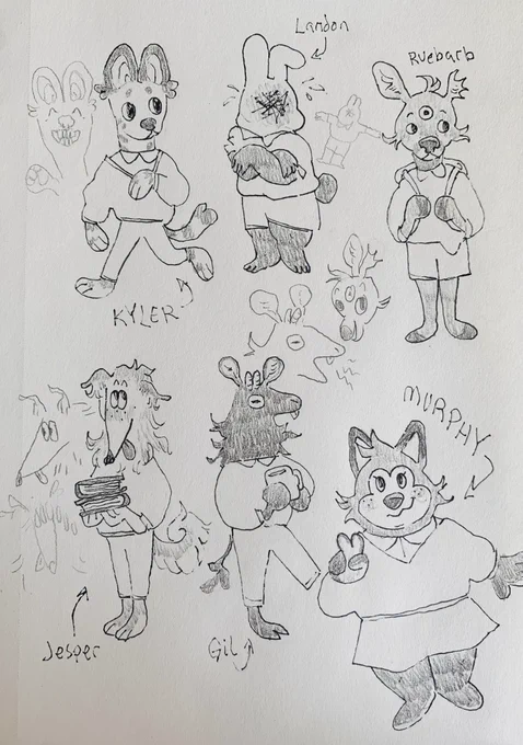 doodle of school kids, some new some old 