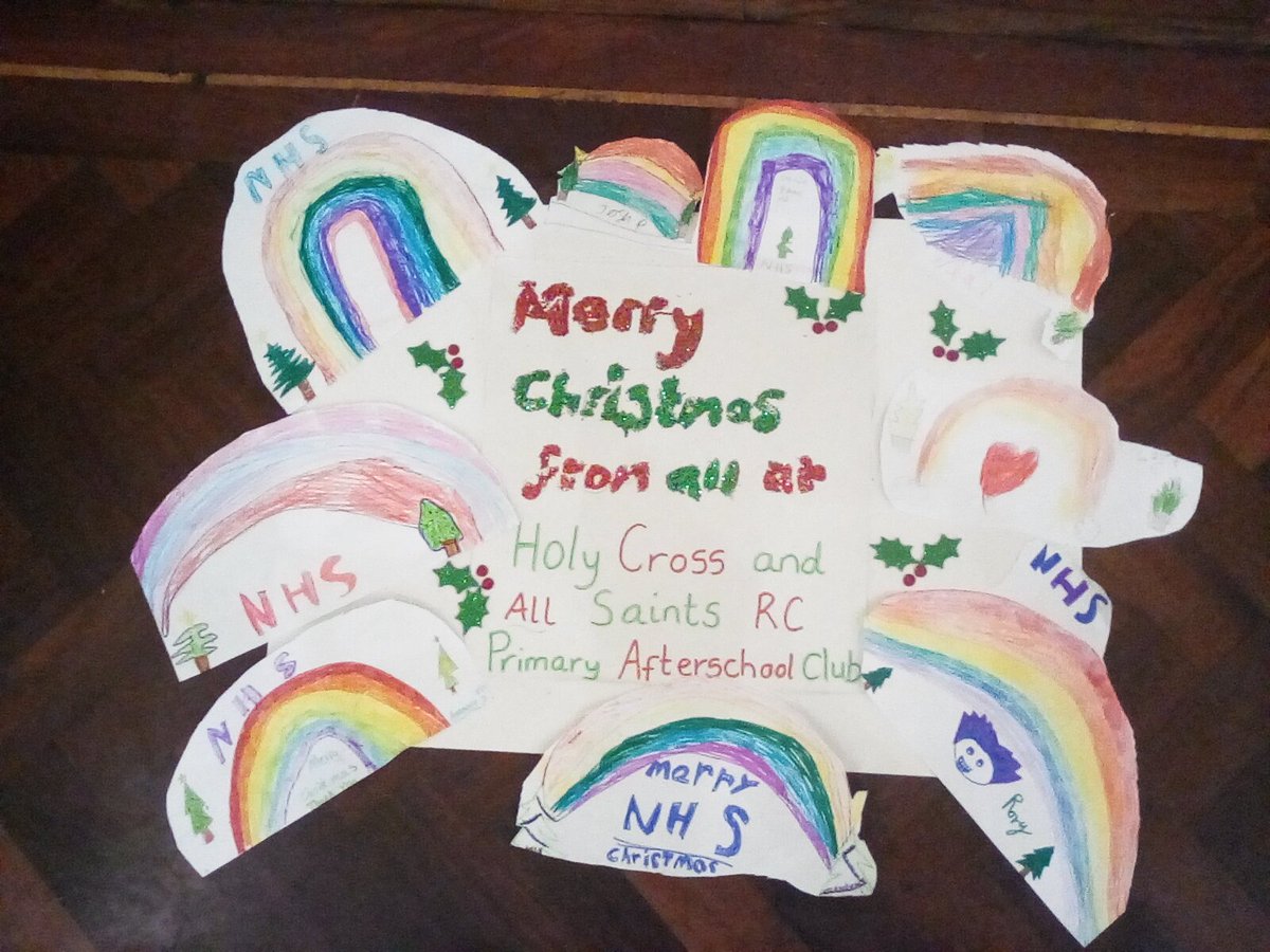 holycrossAS's tweet photo. After school club have made this poster for @SalfordRoyalNHS to help them decorate for Christmas! We hope it brings some Christmas cheer to your hospital! 🎄🎄🎁🎅 https://t.co/ZscmZ6T4FY