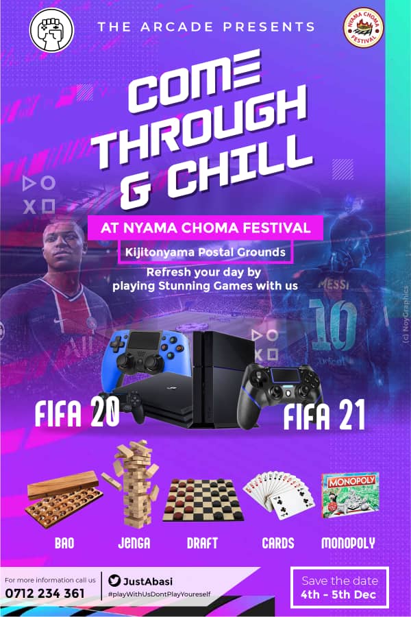Come Through & Chill with us at Nyama Choma Festival on the 4th and 5th!! #TheArcade #NyamaChomaFestival #PlayWithUsDontPlayYourself