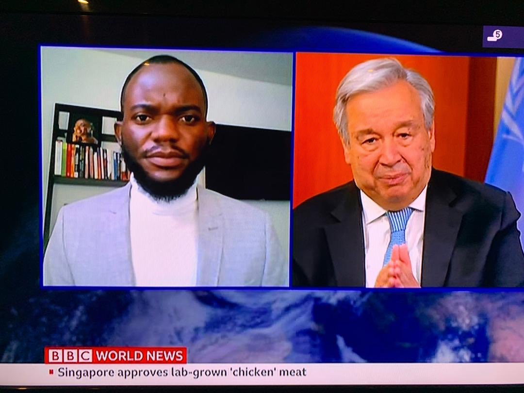 Great conversation about the urgency to save our planet with @antonioguterres on the @BBCBreaking. Grateful to all the mentors @aruhweza, @Revkin, @JeffDSachs, @kateatoyw, @davidjonesOYW, @CRFprojects @NicolaBrentnall @Mwebantu