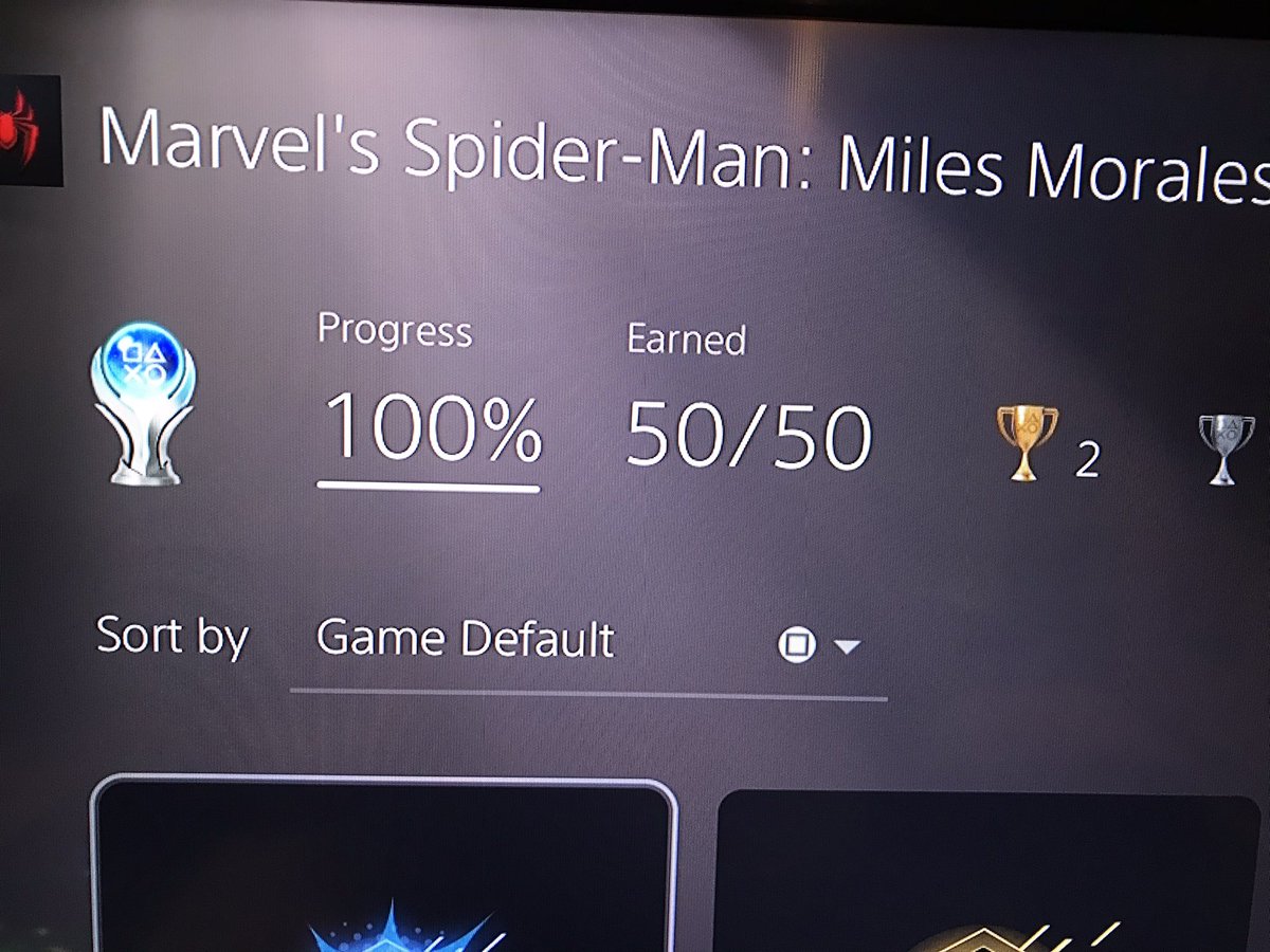 EPerry017's tweet image. And that’s platinum number 2!! Gotta say what a game that was #PS5 #MilesMoralesPS5 #trophyhunter