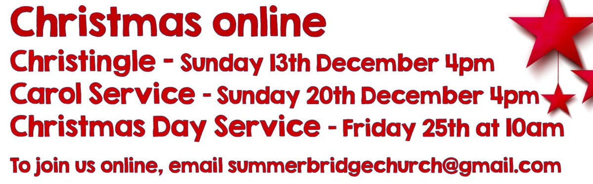 Join us online this Christmas - we can't wait to see you! Collect a free Christingle Kit from Summerbridge Methodist Church on 7th-11th December from 9-11.